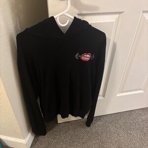 Lauren moshi black barbell pullover hoodie new with tags extra small $165!!